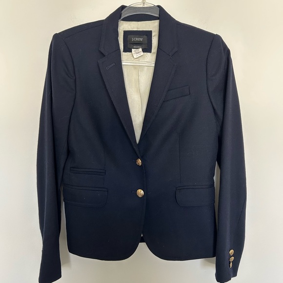 J. Crew Jackets & Blazers - J. Crew Schoolboy Blazer Wool Size 4 Navy with Gold Buttons